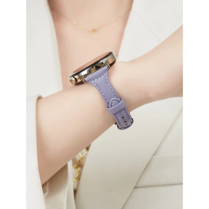 适用华为gt3表带手表gt2女款小蛮腰纤细watch3pro真皮荣耀智能mag