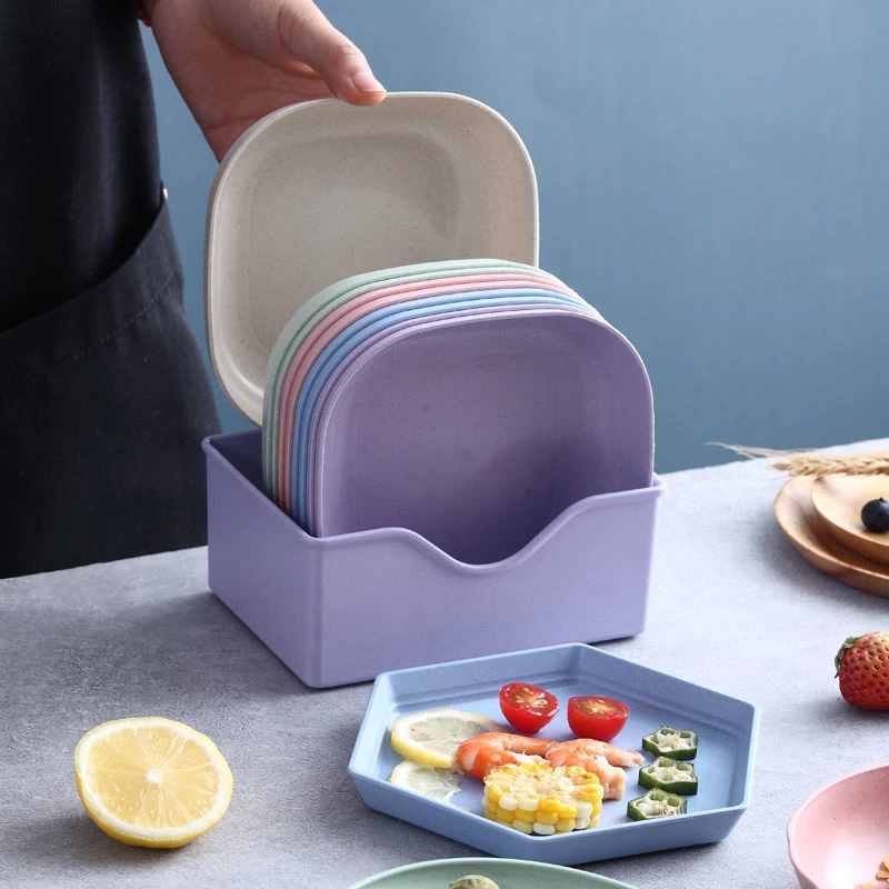 【6个装送底座】家用吐骨碟加深加厚餐桌垃圾收纳碟水果小盘子防摔