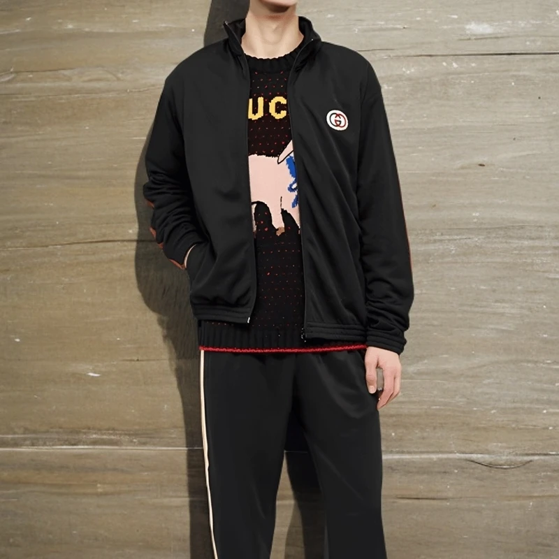 全新未使用 GUCCI/古驰 字母印花立领夹克外套/JIMI