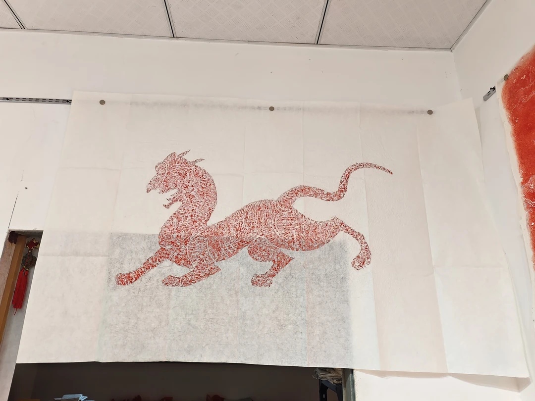 六尺整张大老虎拓片