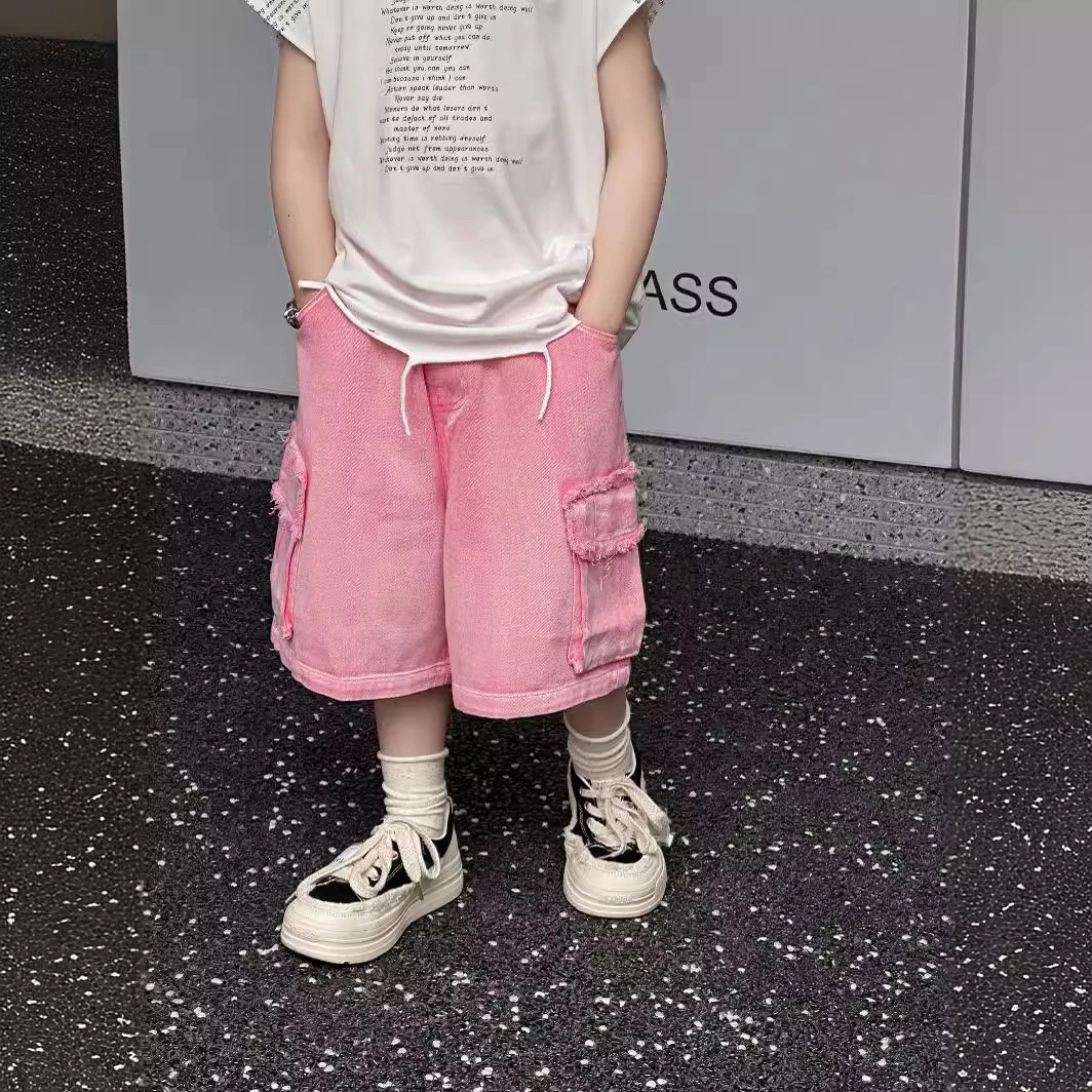 2024年夏季新款儿童牛仔裤男童中小童韩版时尚百搭短中裤潮酷