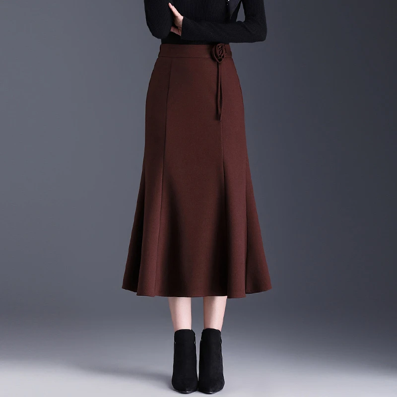 鱼尾裙半身裙女秋冬2025新款高腰显瘦中长款气质一步裙包臀裙