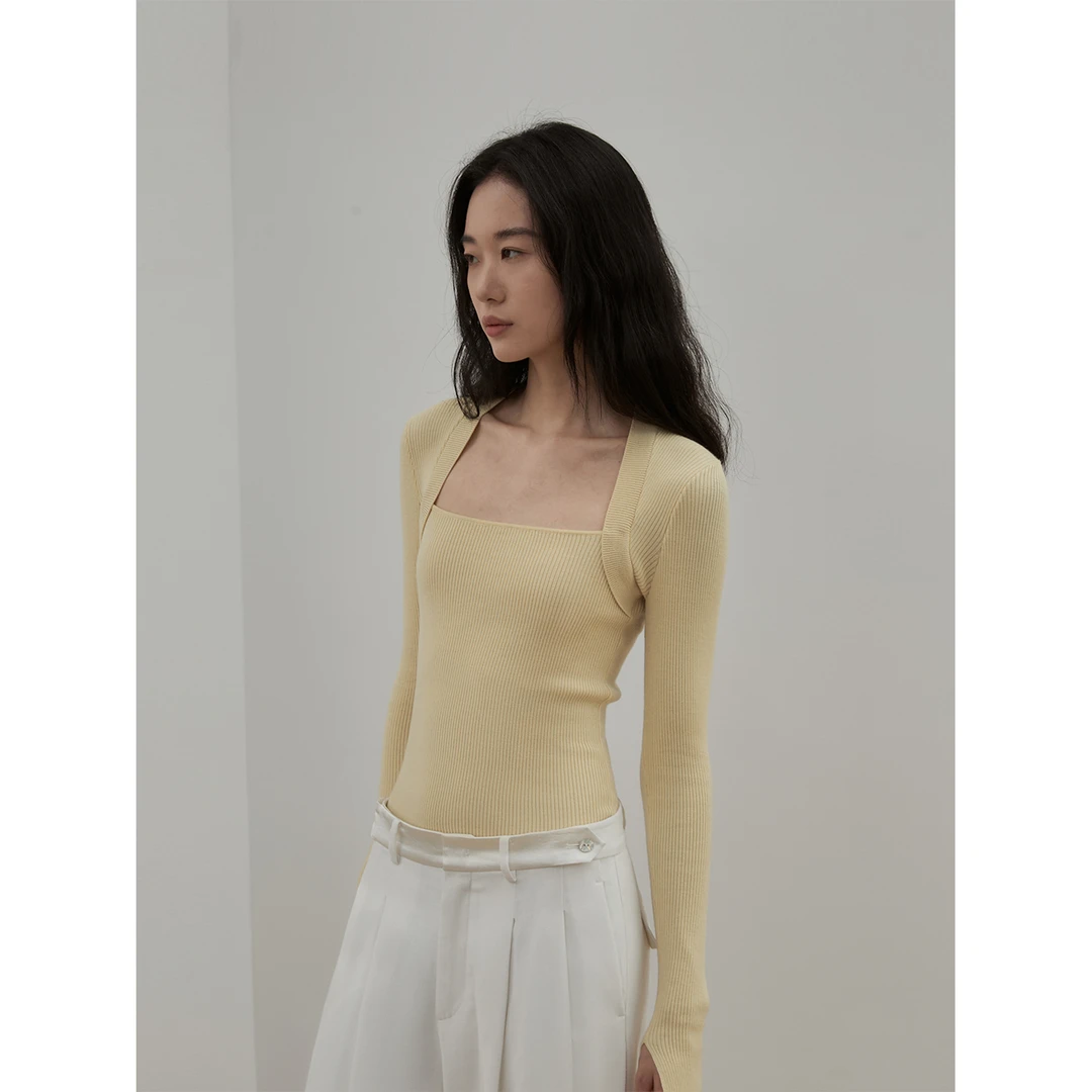 [时髦搭子] 付智恩 烟色晚空 可机洗美丽诺羊毛针织衫女显瘦打底
