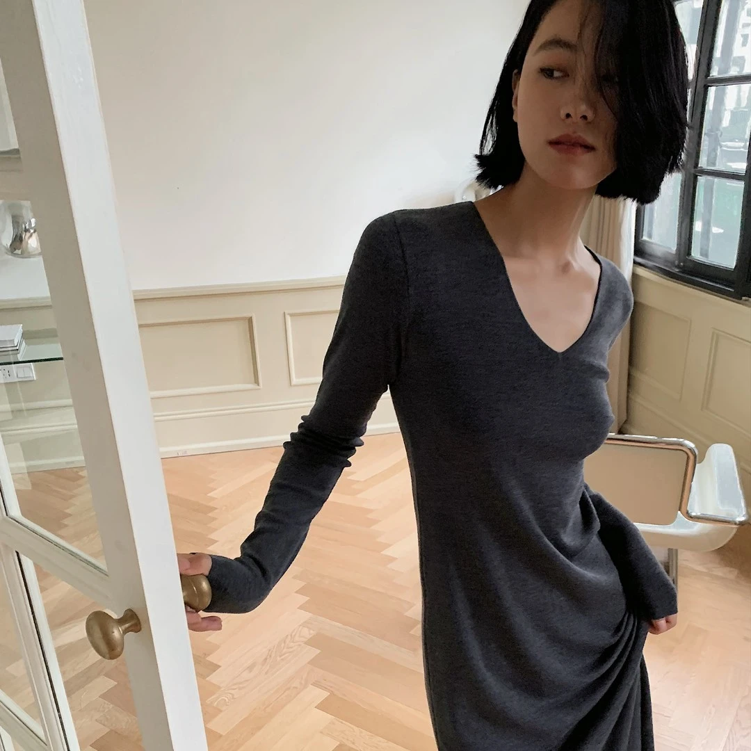 [时髦搭子] 付智恩 银河梦露 澳洲进口120超细修身显瘦羊毛针织裙