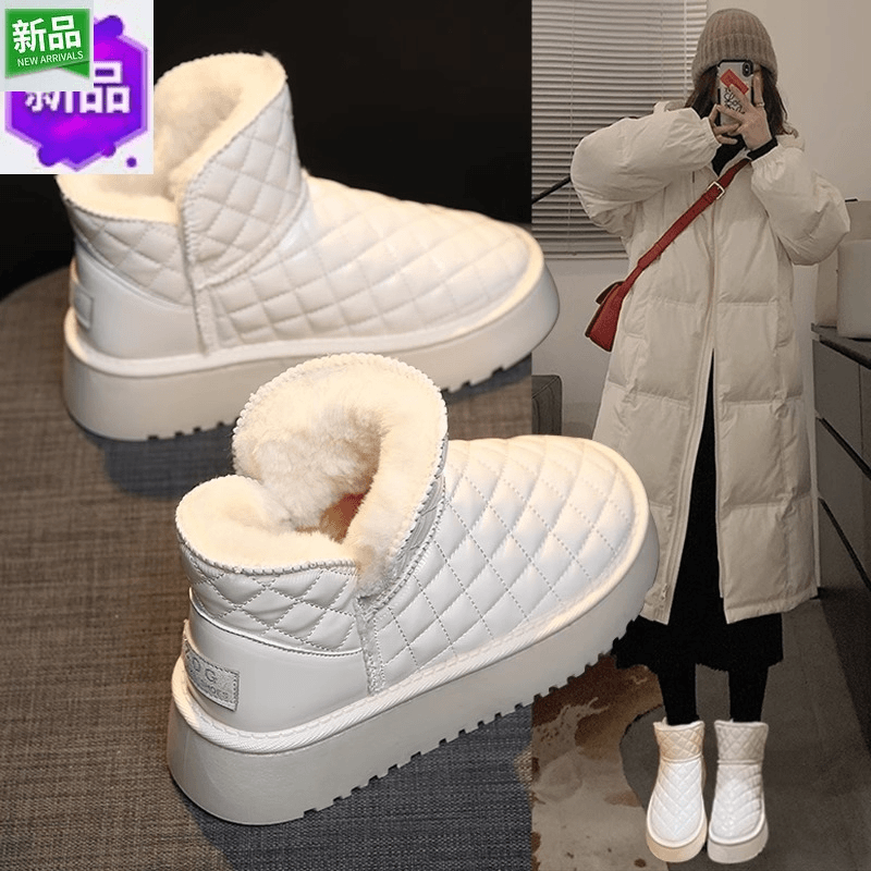 红蜻蜓牌雪地靴女2024年冬季新款洋气棉鞋短靴防水加绒靴子