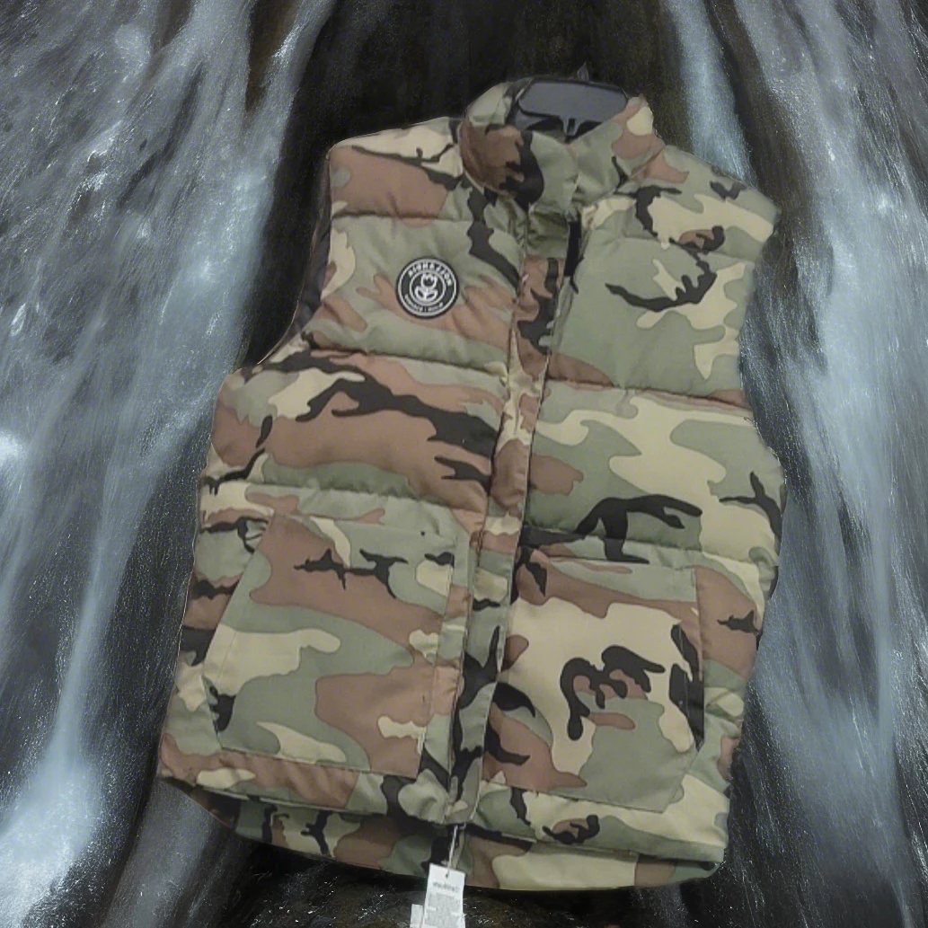 大码女装（013）迷彩外套背心保暖户外休闲外穿棉服立领