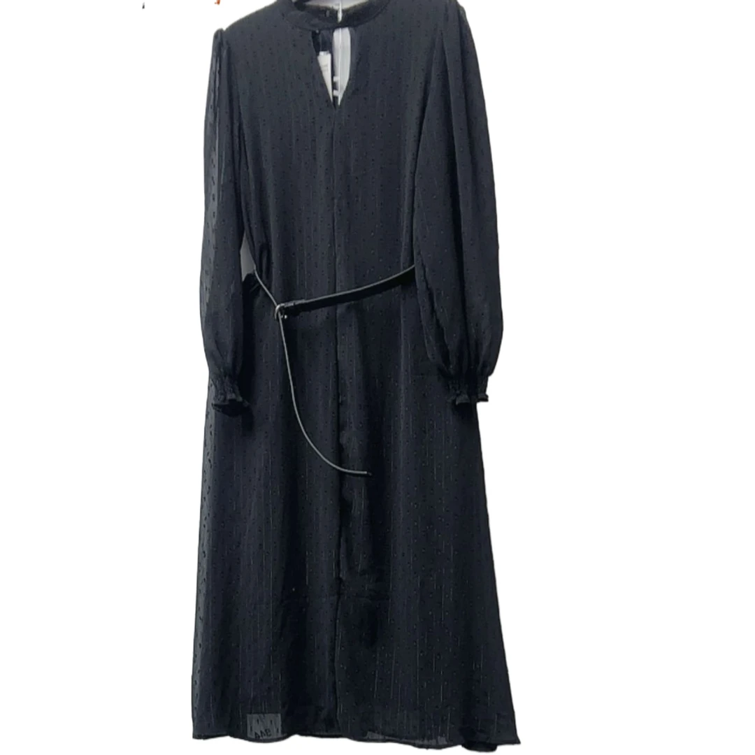 大码女装.（544款）长袖黑色中长款设计师