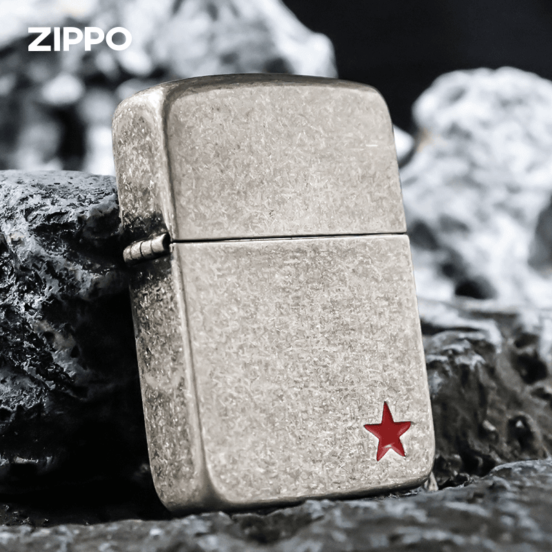 zippo打火机1941古银五角星银色仿古做旧军队系列送礼