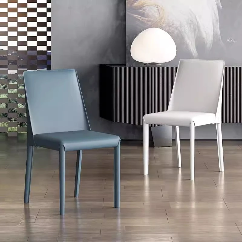 马鞍皮餐椅意式极简人体工学椅家用餐厅靠背轻奢马鞍椅北欧风餐椅