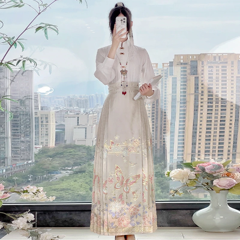 花琅阁原创汉服女新款明制织金妆花国风马面裙气质显瘦成人日常款