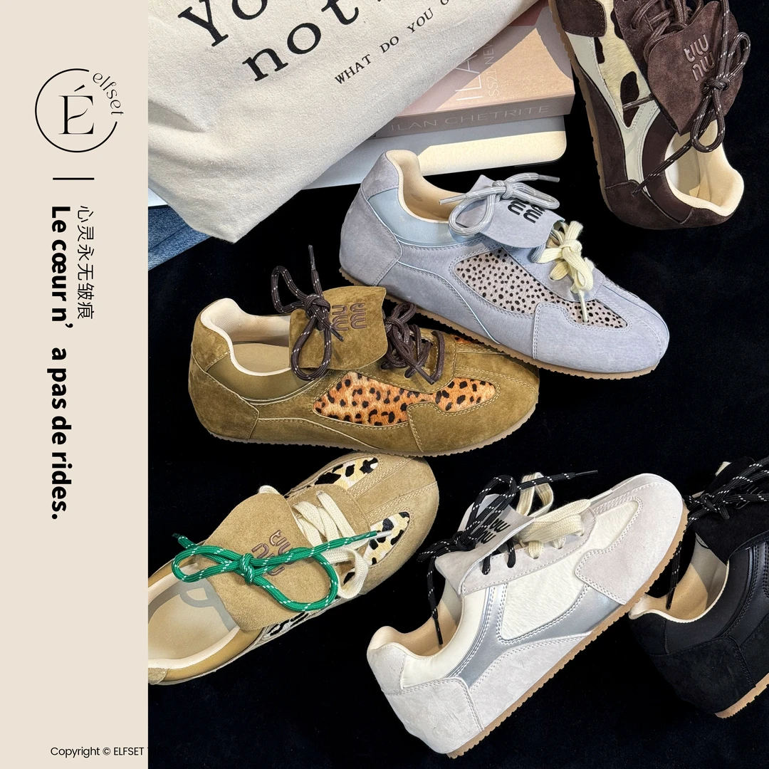 ÉLFSET | 韩国女高~复古德训休闲鞋女小个子内增高阿甘鞋24新-QY