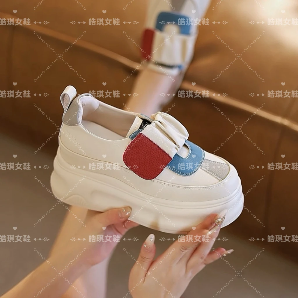 8.5公分内增高厚底魔术贴2024秋季新款时尚百搭气质小个子休闲鞋