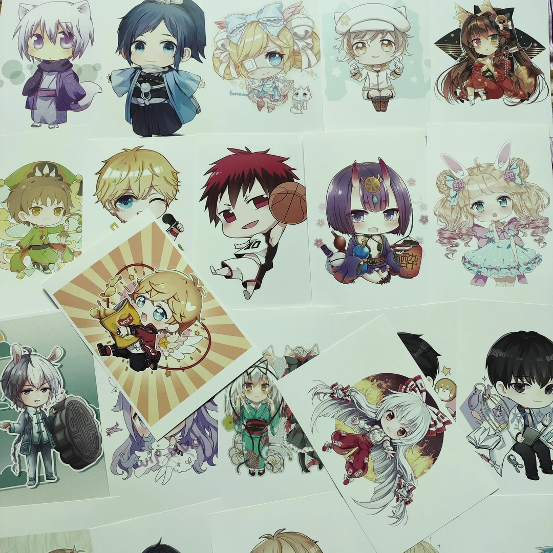 初级动漫12每套60张A5尺寸单面印刷200g铜版纸