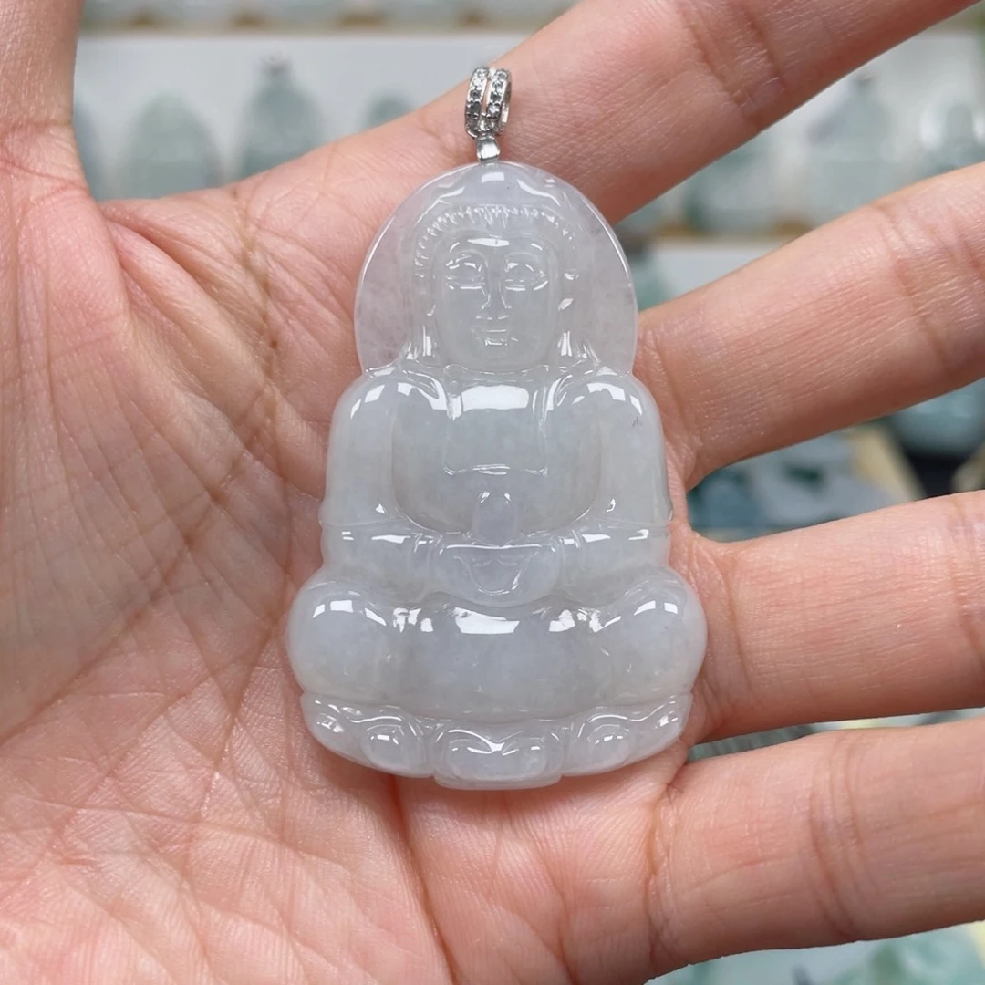 翡翠颈饰未镶嵌天然翡翠观音一号