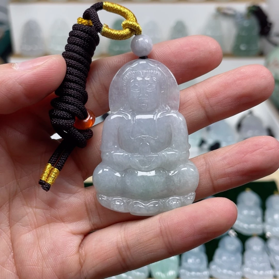翡翠颈饰未镶嵌天然翡翠观音九号