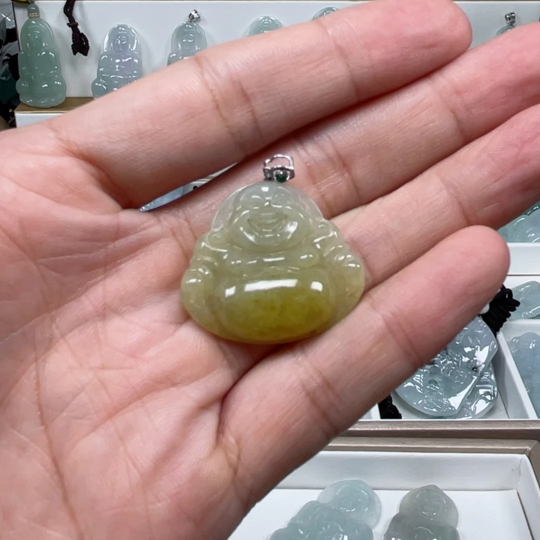 翡翠颈饰未镶嵌天然翡翠佛公七十八号