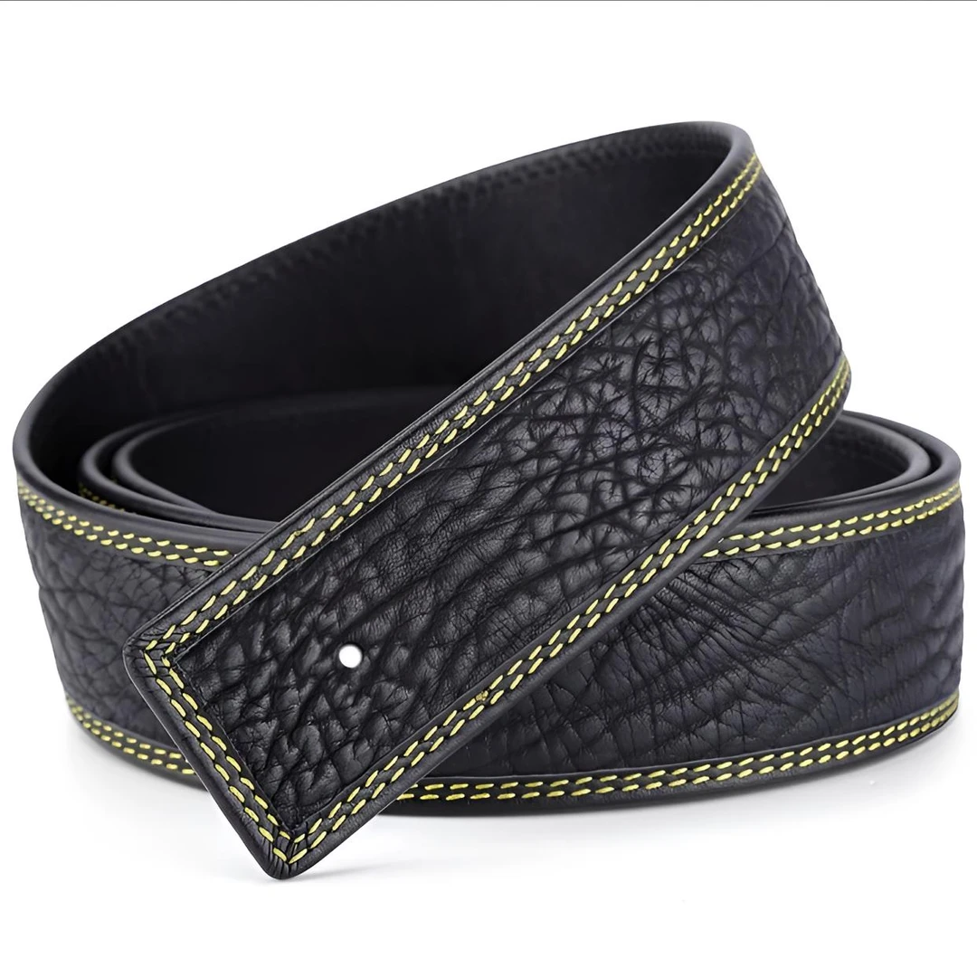 新款加厚牛皮皮带男真皮腰带手工定制款时尚百搭商务潮流黑色裤带