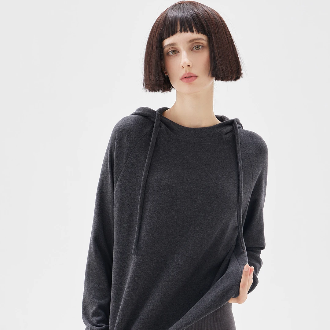 A10310#女士膨体抑菌连帽衫