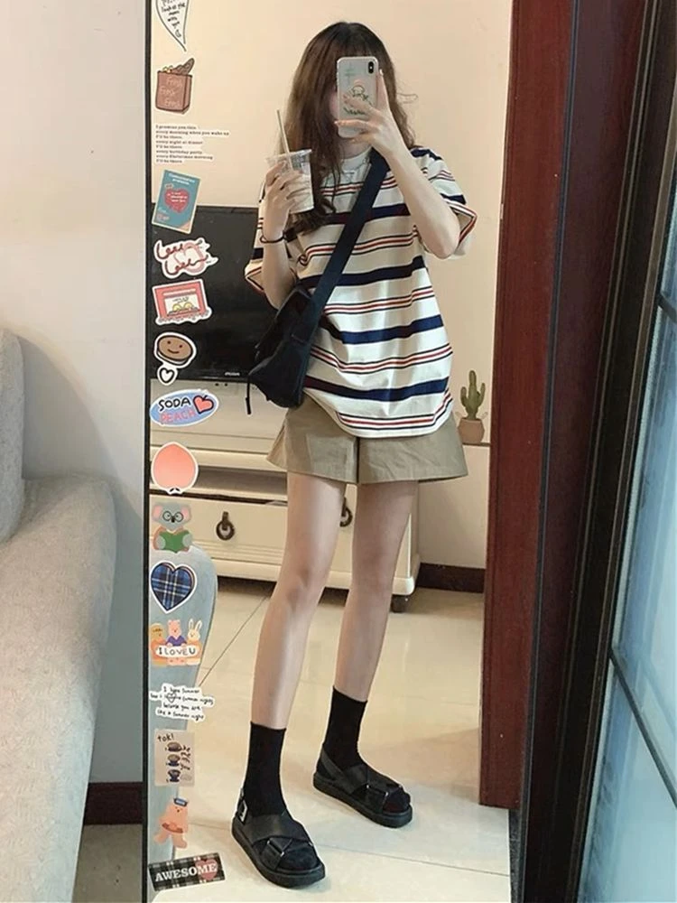 夏季小个子短袖套装女宽松显瘦休闲学生减龄运动薄款阔腿裤两件套