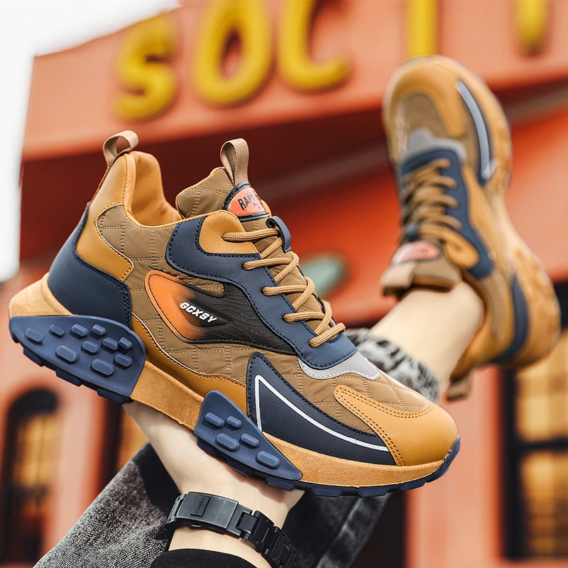 【轻奢中帮】秋冬季男士老爹鞋2024新款潮流男鞋百搭休闲运动潮鞋