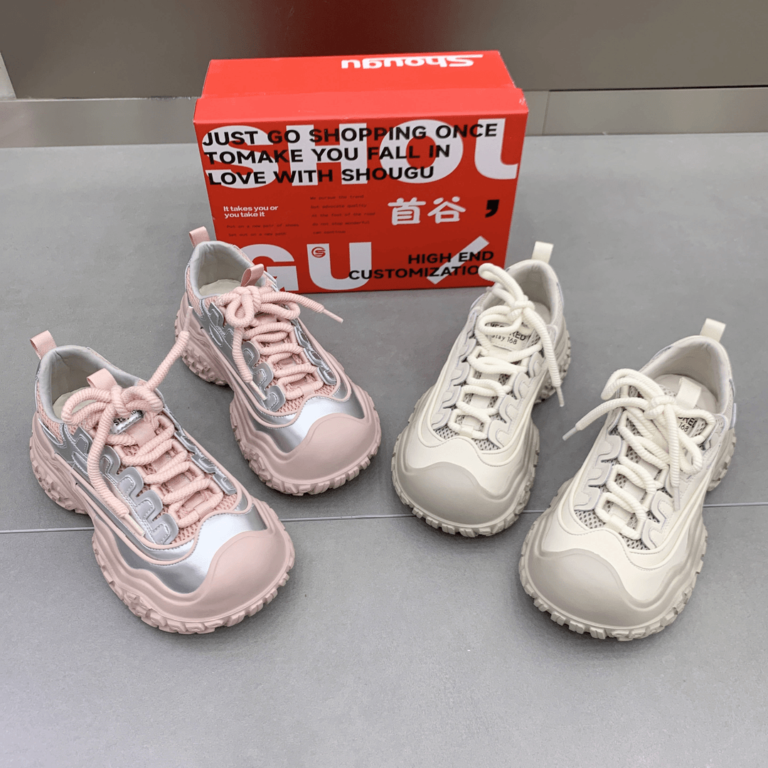 首谷HW608-2欧美风35-39码时尚潮流休闲小清新松糕底户外老爹鞋