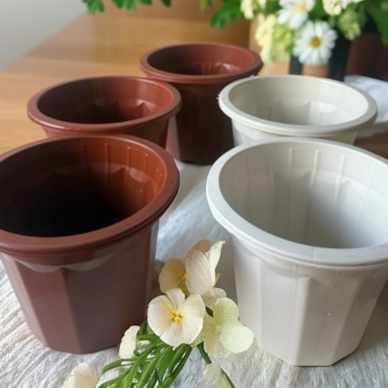 塑料花盆加厚E型角盆绿植盆栽种植盆花卉十二角盆特价包邮