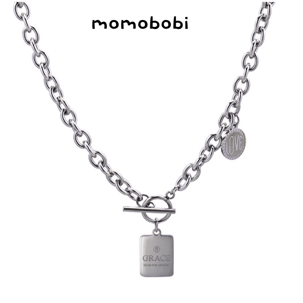 momobob新款百搭项链个性锁骨链毛衣链短款网红ins性冷淡风嘻哈潮