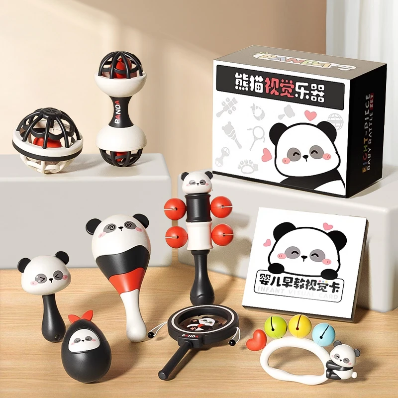 手摇铃婴儿玩具沙锤0到6个月以上小月龄拨浪鼓可啃咬安抚抓握训练