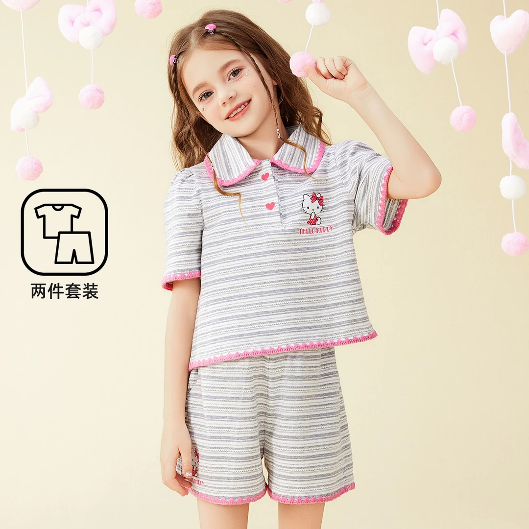 夏季夏季套装2026款儿童装休闲条纹洋气两件套CS764010