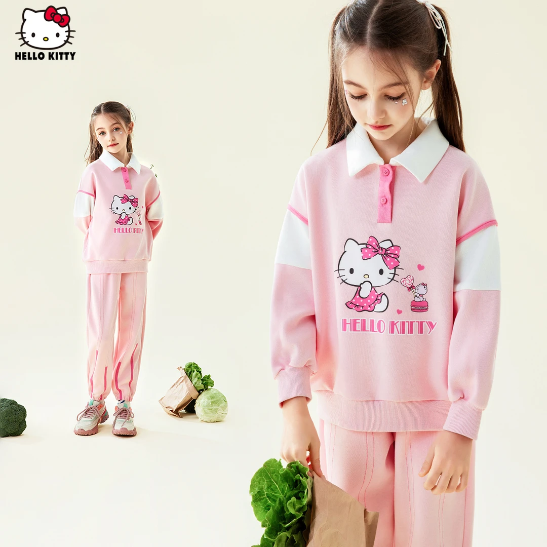 HELLO KITTY/凯蒂猫儿童女童季2025新款爆款运动休闲套装舒适透气