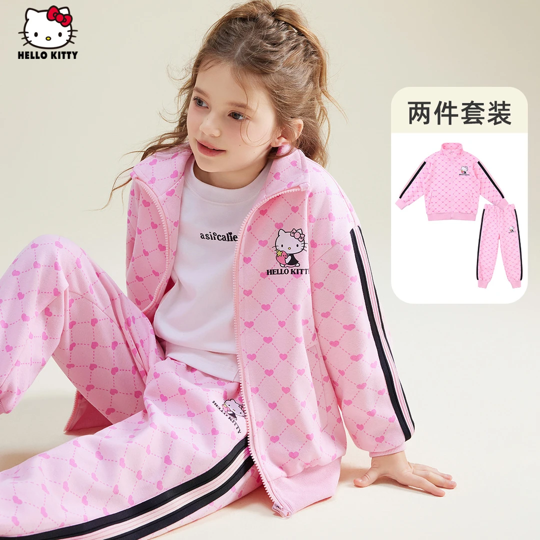 HELLO KITTY/凯蒂猫女童秋款休闲套装2025新款运动儿童秋装两件套