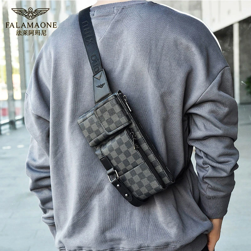 法莱阿玛尼胸包男单肩包时尚潮流斜挎包腰包休闲运动户外多功能包