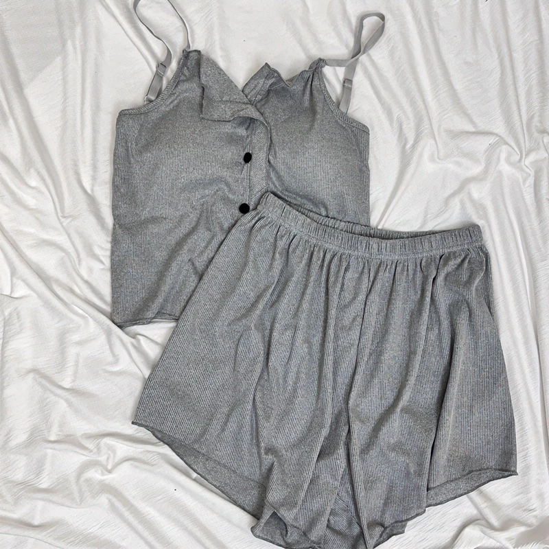 甜美带胸垫睡衣少女大码冰丝凉感型纯欲性感网红风吊带套装家居服