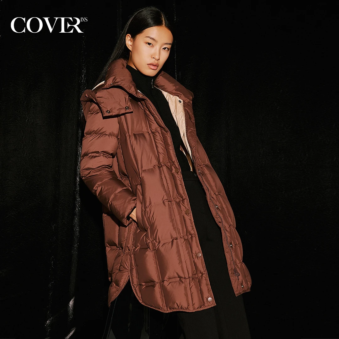 COVERINS冬美拉德高街立领面包格鹅绒羽绒服