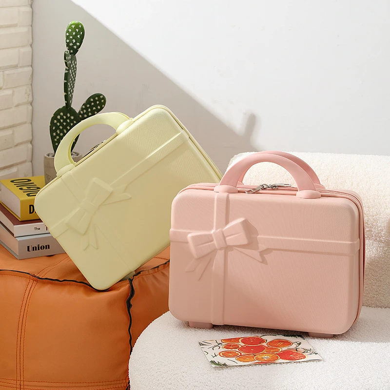 便携手提箱ABS蝴蝶结方款手提箱外出行李箱