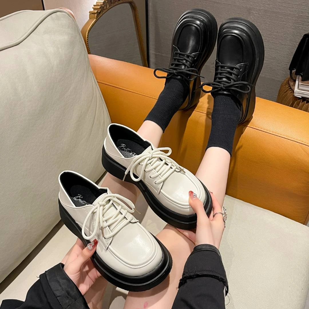 【新店粉丝福利】春秋厚底乐福鞋学生复古时尚百搭jk小皮鞋单鞋女