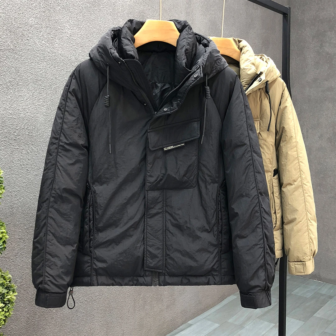 日常穿搭保暖羽绒服男潮牌连帽外套2023冬季新款男士高端品牌上衣