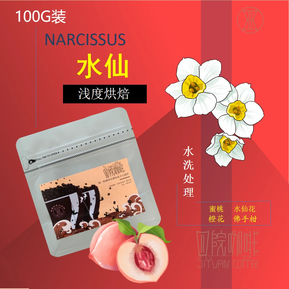 水仙 埃塞俄比亚 浅度 水洗 咖啡豆 100g