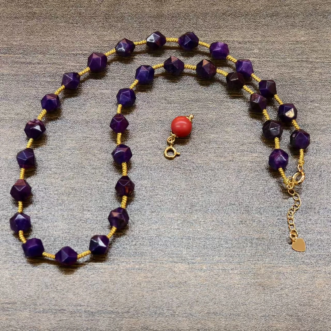 SJL紫棱柱随型项链24-031