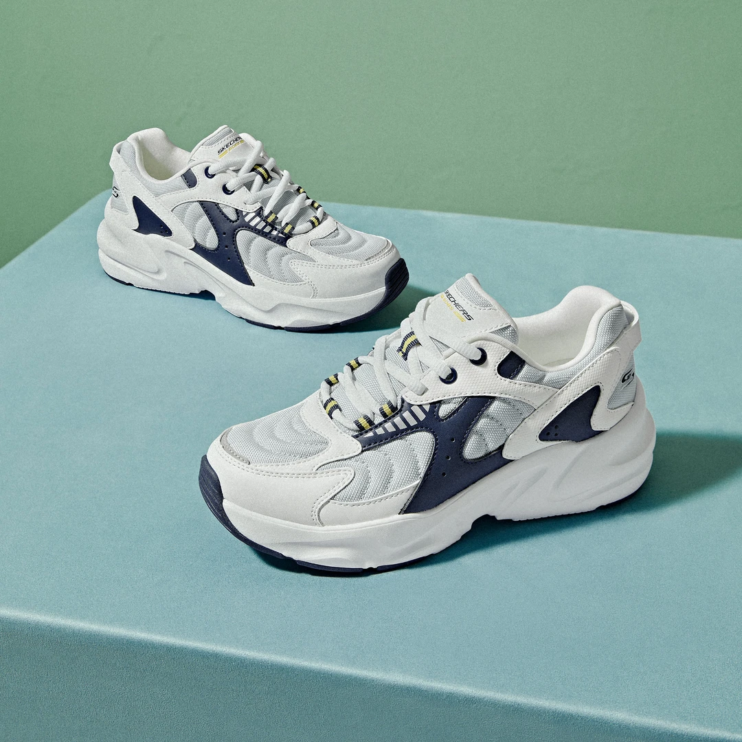 斯凯奇舒适厚底跑步鞋增高老爹鞋低帮拼色运动鞋休闲鞋117362