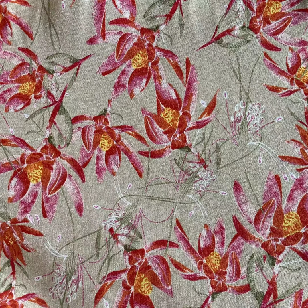 拍3米包邮！精品绵绸面料  彼岸花