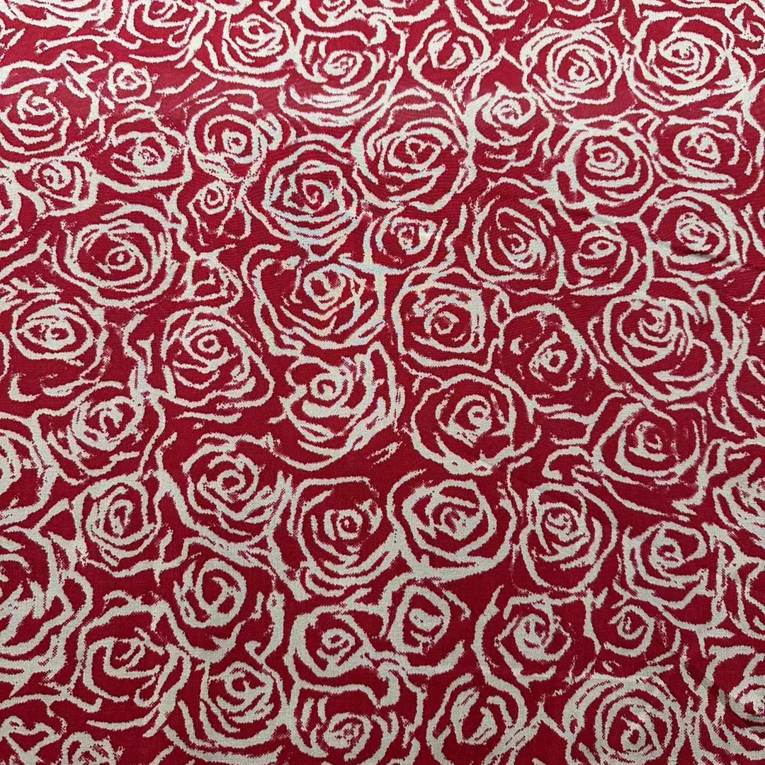 拍3米可以包邮 精品绵绸面料  满底红玫瑰