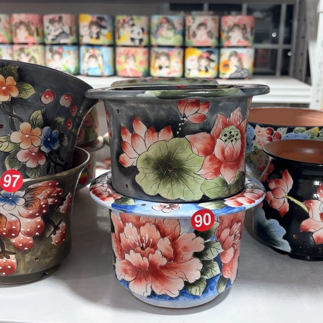 紫砂花盆苹***?手工花盆默认微瑕