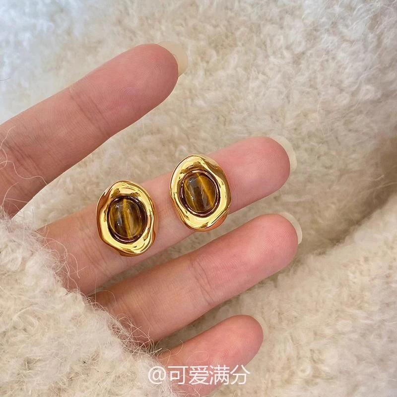 「秋意幻境」美拉德风小众轻奢几何耳钉2025秋冬新款高级感耳饰女