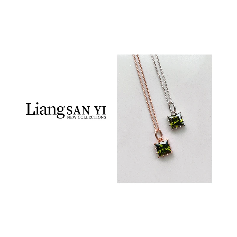 合金项链 【MIAO】唐小泥 小绿方块项链 TX22-A7-2-1