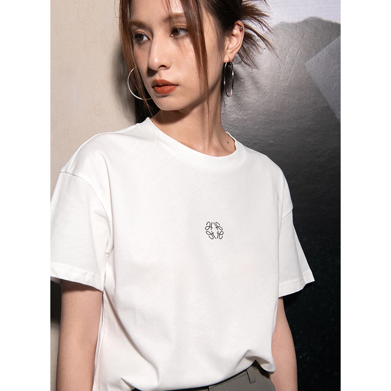 两三衣 修身字母T恤时髦BAI搭挺括亲肤全棉内搭YN23-T3-3-1