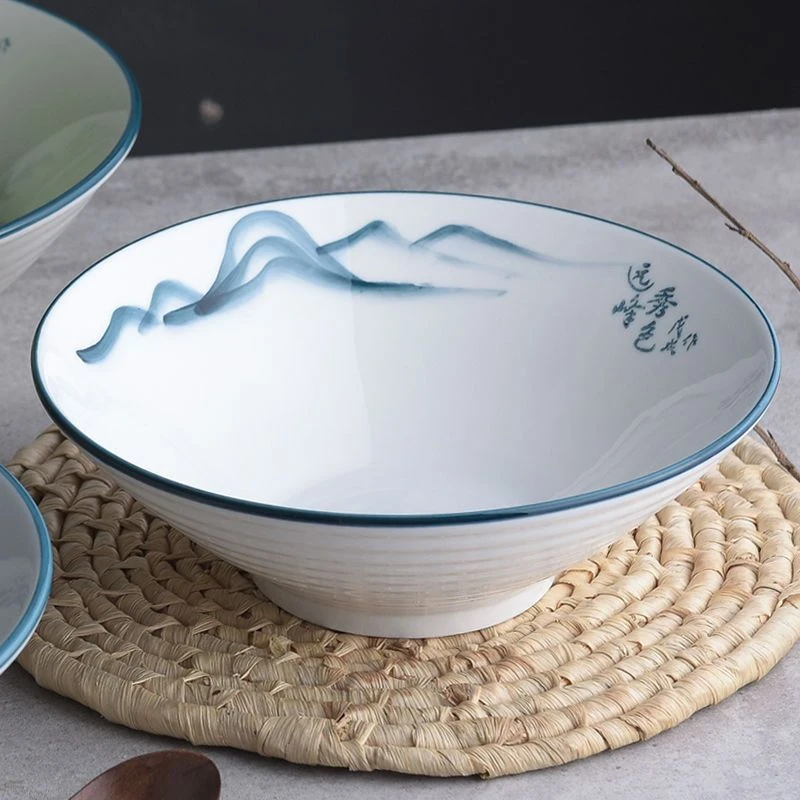 中国风斗笠碗拉面碗家用陶瓷碗餐具汤碗吃面专用商用大号吃面大碗
