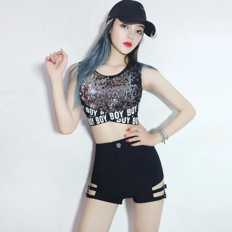 爵士钢管跳舞蹈超短裤女团练习室下衣失踪黑色高腰镂空街舞热裤子