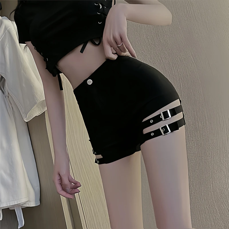 欧美黑色爵士钢管跳舞蹈超短裤女下衣下半身失踪消失heels热裤子