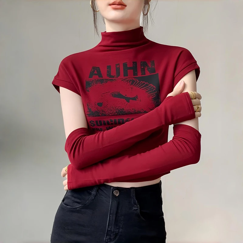 短款上衣美式修身爵士跳舞蹈甜酷辣妹风chic韩系设计感穿搭t恤女